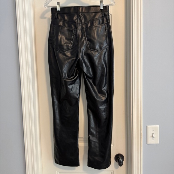 Abercrombie 26 / 2 90’s Straight Ultra High Rise Curve Love Pants Faux Leather - Picture 3 of 9